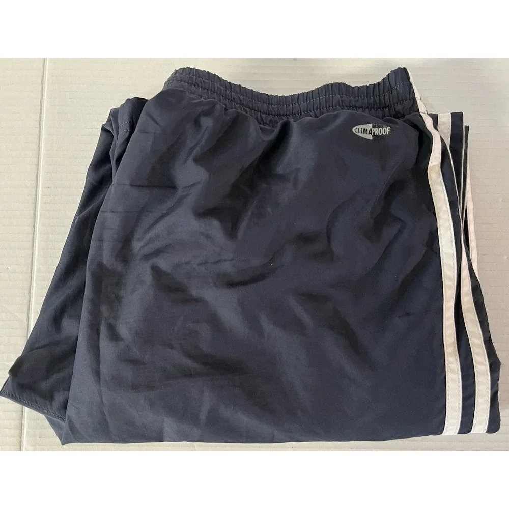 Vintage Y2K Adidas Men's Three Stripe Track Windbreaker‎ Pants Clima Proof Sz L